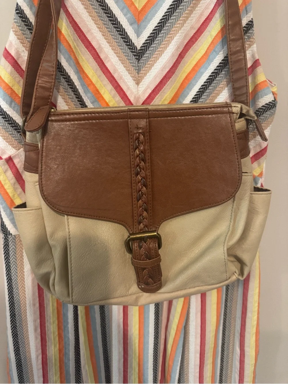 Striped Dress and Crossbody Bag Combo